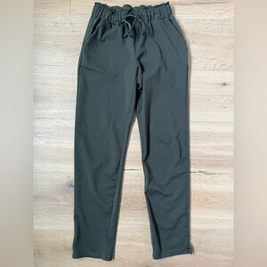 Joie Ankle Soft Dark Olive Green Pull-On Drawstring Pants Sz XS *F24